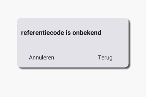 Foutmelding referentiecode onbekend